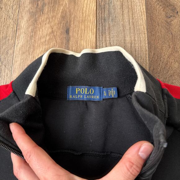 Polo Ralph Lauren Track Jacket Men's Large Black Athletic Training 6824 - Picture 2 of 12